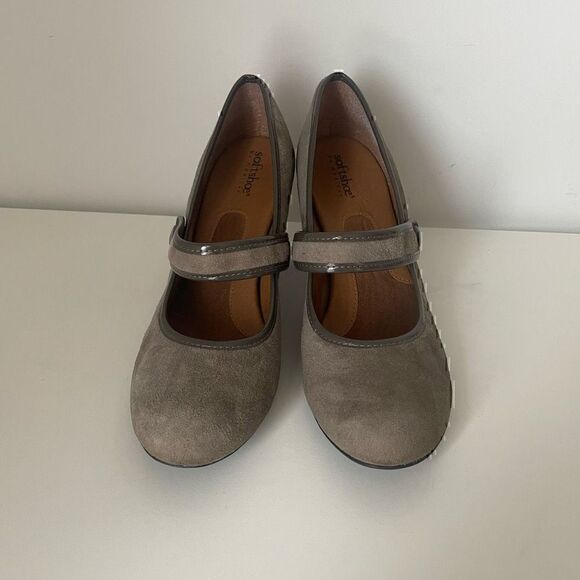 Softshoe By Medicus Mary Jane Grey Suede Heels Pumps Women’s Size 9.5 - Picture 2 of 9